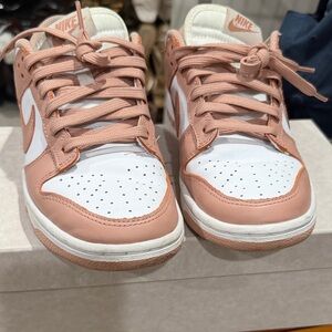 Nike Blush and White Low-Top Sneakers/ dunk low